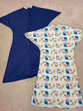 2 Zippadee zip baby sleep sacks large 12-24 month boy neutral one fleece giraffe